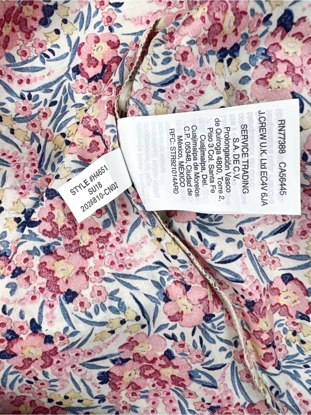 J. Crew Liberty Fabric Pink Floral Popover Blouse Cotton size 12 - Picture 6 of 7
